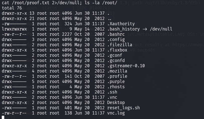 Listing root&rsquo;s private home directory